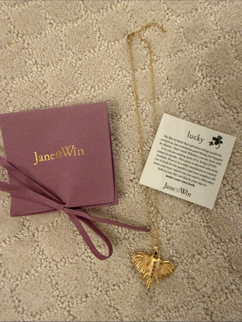Jane Win Lucky Gold Elephant Pendant Necklace